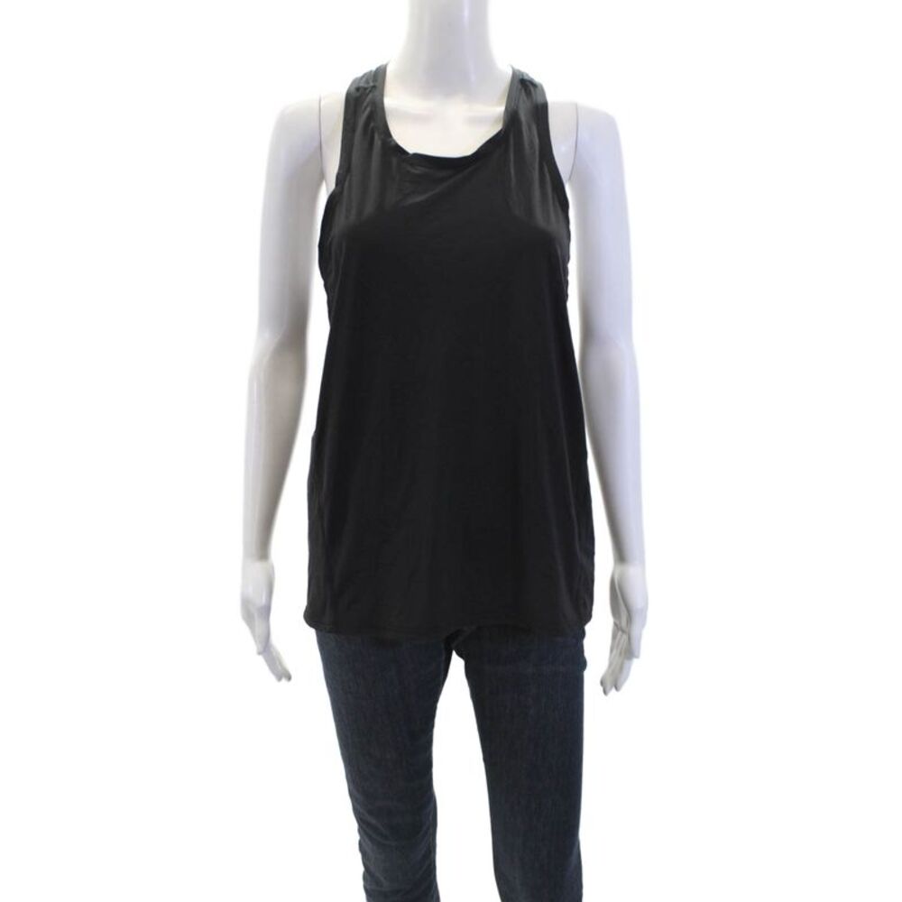 Athleta Womens Round Neck Racerback Basic Athletic Tank Top Black Size S